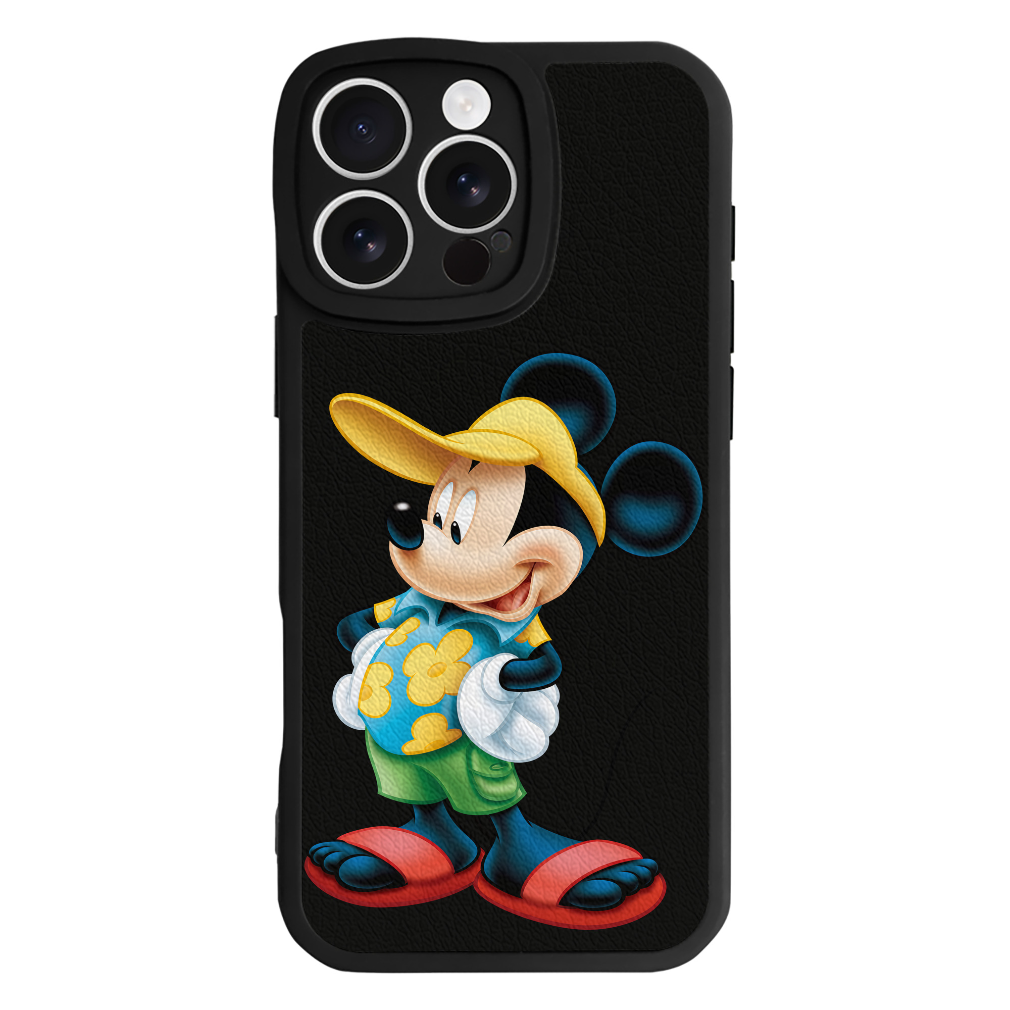 （画像用） ミッキーマウス Mickey Mouse 【iPhone 16シリーズ対応】シリコンスマホケース（レザー調） 材質：シリコン